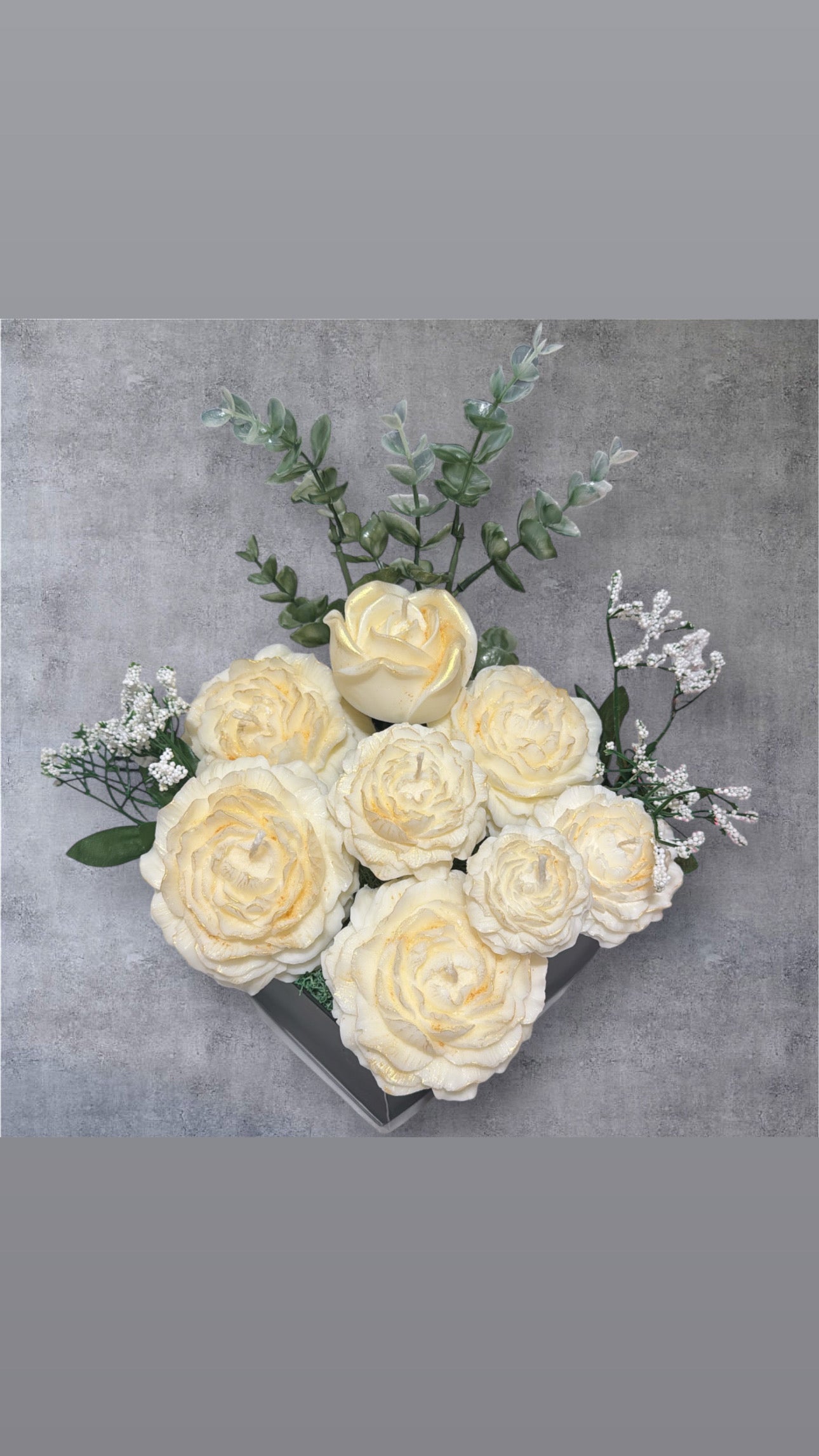 Floral-Shaped Organic Decorative Candle with Base – Local Delivery Only