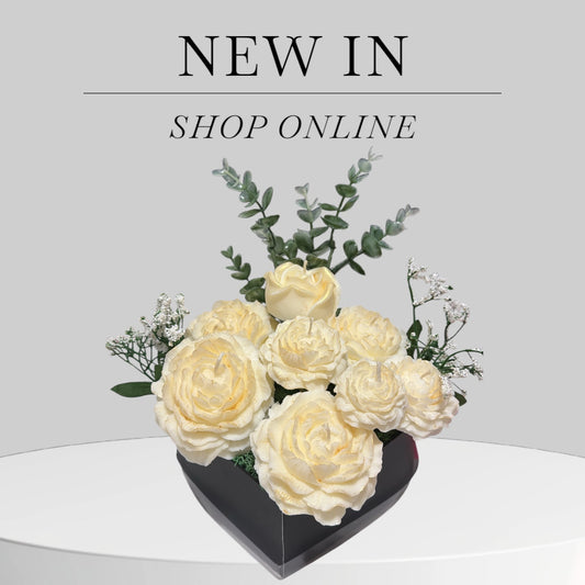 Floral-Shaped Organic Decorative Candle with Base – Local Delivery Only