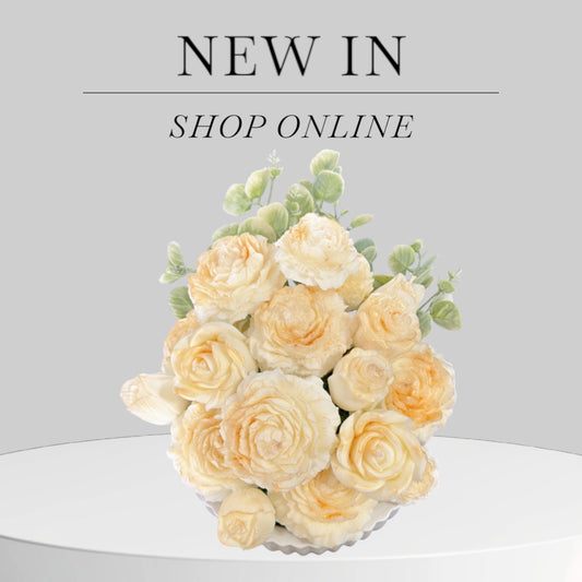 Floral-Shaped Organic Decorative Candle with Base – Local Delivery Only