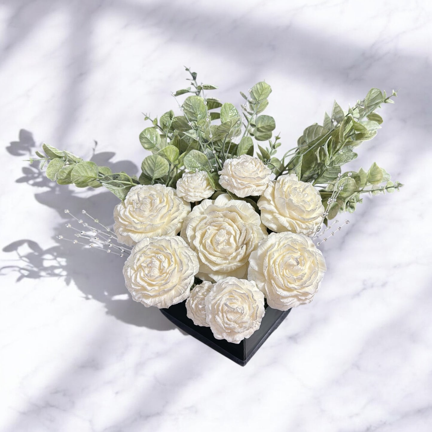 Floral-Shaped Organic Decorative Candle with Base – Local Delivery Only
